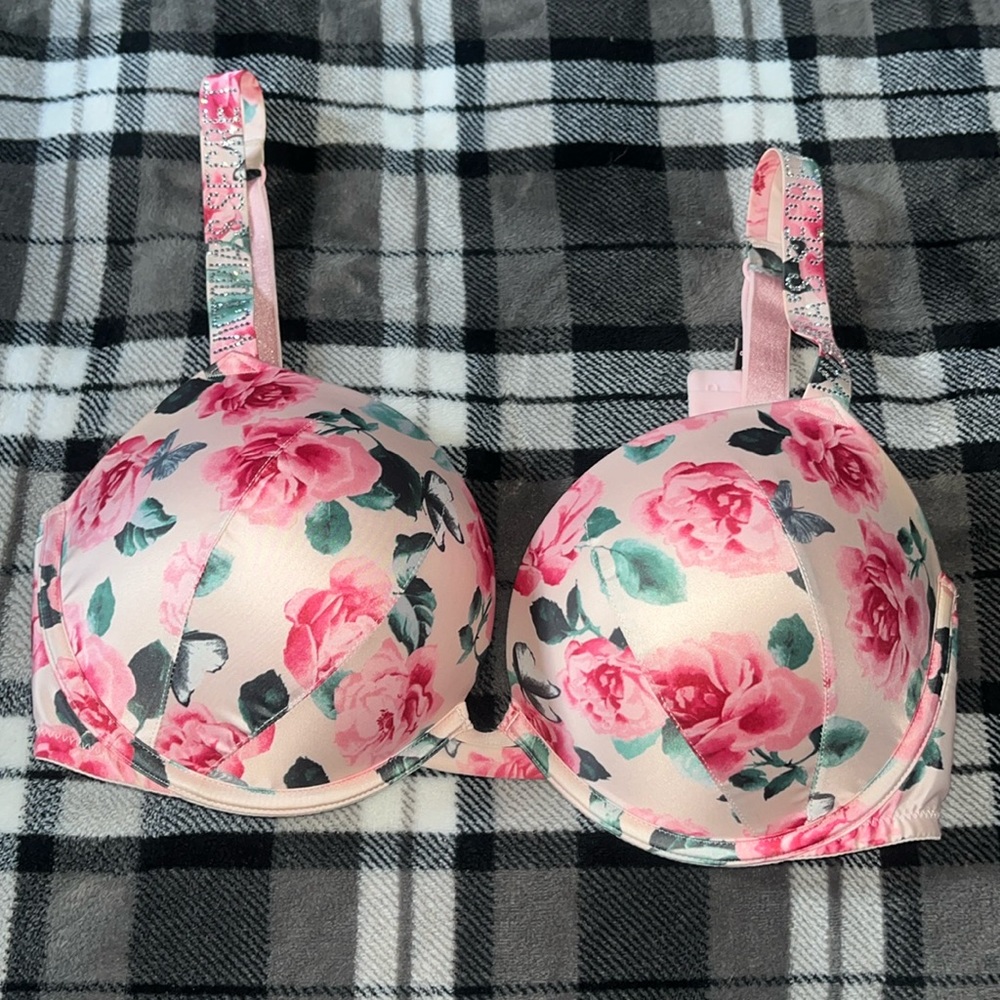 Floral shine strap 36D bra